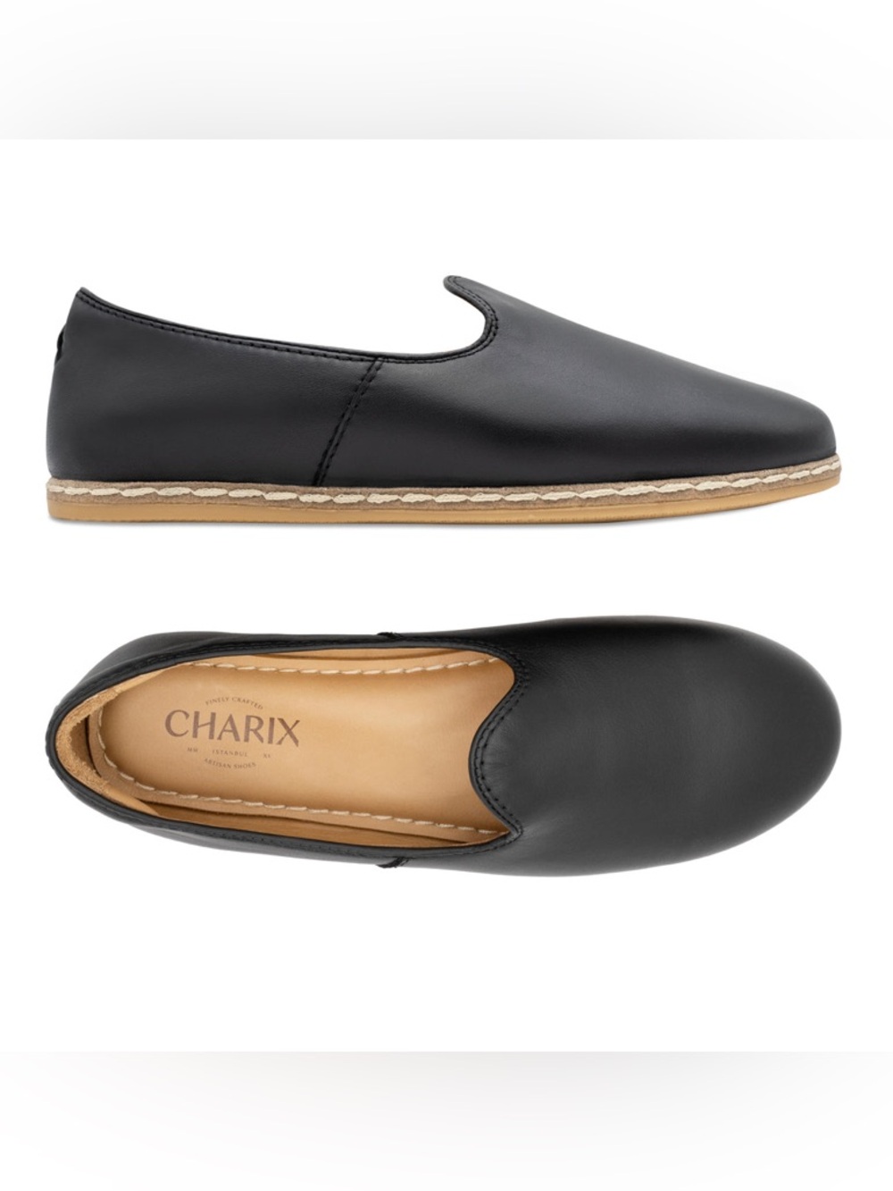 Charix Black Slip-On Leather Casual comfort Shoes 40 / 9.5 - Picture 12 of 16